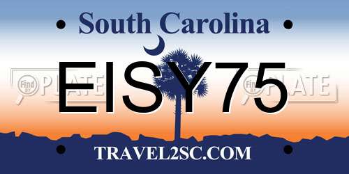 EISY75 South Carolina License Plate