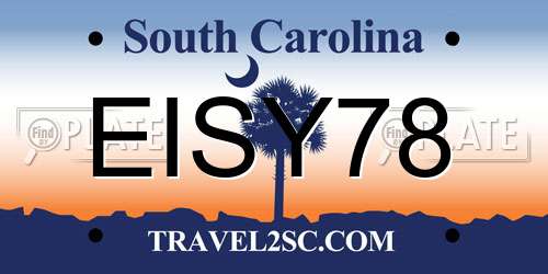 EISY78 South Carolina License Plate