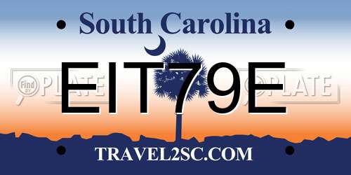EIT79E South Carolina License Plate