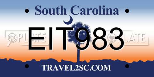 EIT983 South Carolina License Plate