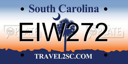 EIW272 South Carolina License Plate