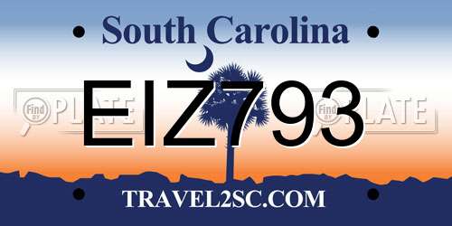 EIZ793 South Carolina License Plate