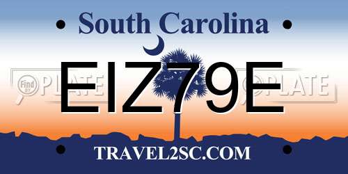 EIZ79E South Carolina License Plate