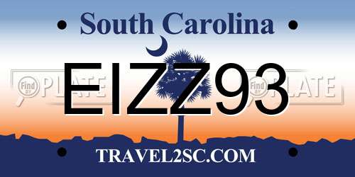EIZZ93 South Carolina License Plate