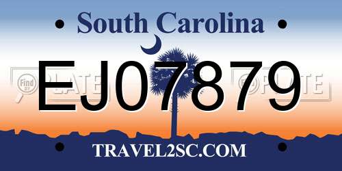 EJ07879 South Carolina License Plate