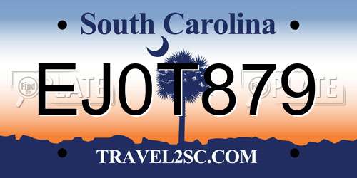 EJ0T879 South Carolina License Plate