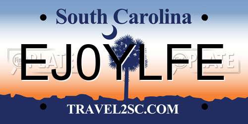 EJ0YLFE South Carolina License Plate