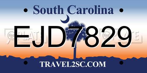 EJD7829 South Carolina License Plate