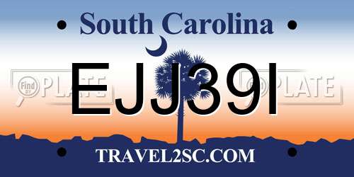 EJJ39I South Carolina License Plate