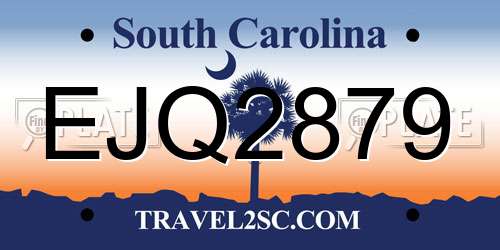 EJQ2879 South Carolina License Plate