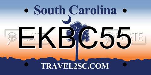 EKBC55 South Carolina License Plate