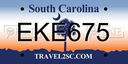 EKE675 South Carolina License Plate