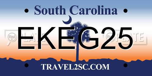 EKEG25 South Carolina License Plate