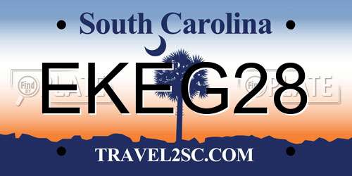 EKEG28 South Carolina License Plate