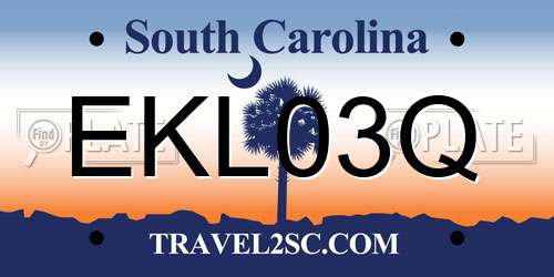 EKL03Q South Carolina License Plate
