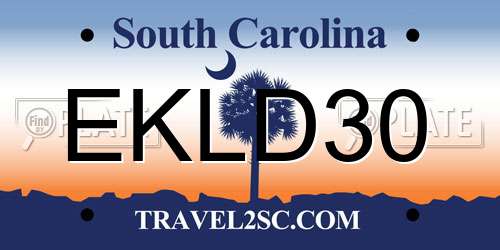 EKLD30 South Carolina License Plate
