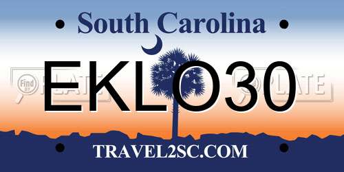EKLO30 South Carolina License Plate