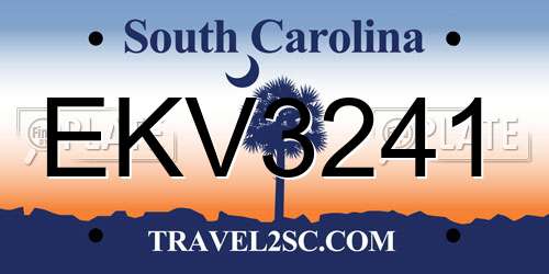 EKV3241 South Carolina License Plate