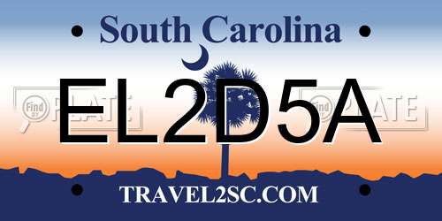EL2D5A South Carolina License Plate