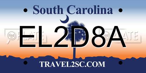 EL2D8A South Carolina License Plate