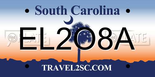 EL2O8A South Carolina License Plate