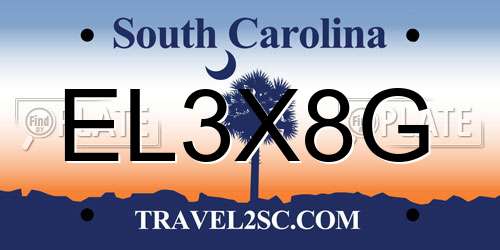 EL3X8G South Carolina License Plate