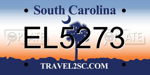 EL5273 South Carolina License Plate