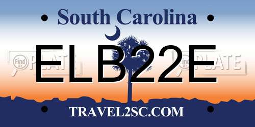 ELB22E South Carolina License Plate