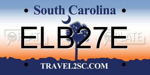 ELB27E South Carolina License Plate
