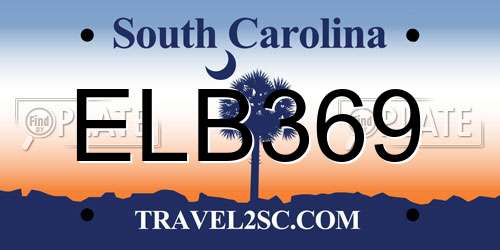 ELB369 South Carolina License Plate