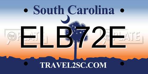 ELB72E South Carolina License Plate