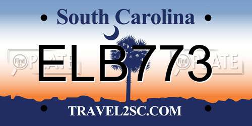 ELB773 South Carolina License Plate