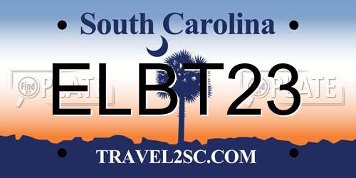 ELBT23 South Carolina License Plate