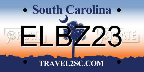 ELBZ23 South Carolina License Plate