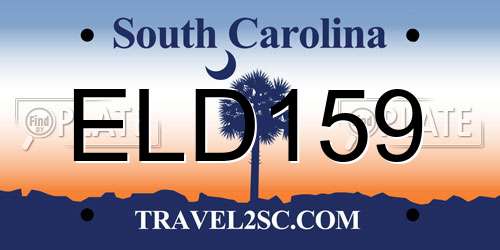 ELD159 South Carolina License Plate