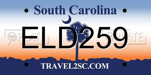 ELD259 South Carolina License Plate