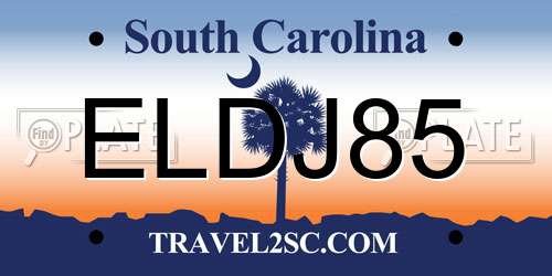 ELDJ85 South Carolina License Plate