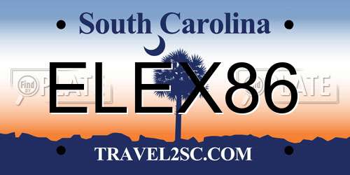 ELEX86 South Carolina License Plate