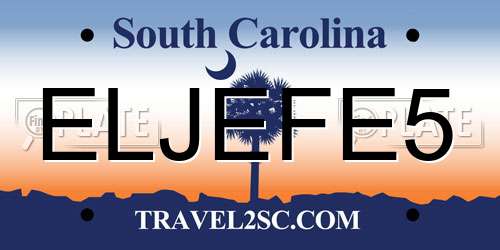 ELJEFE5 South Carolina License Plate