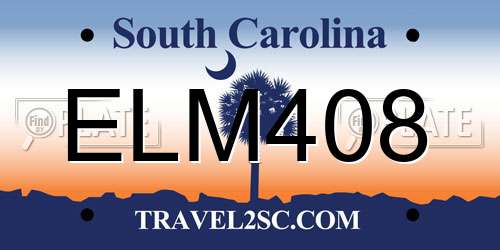 ELM408 South Carolina License Plate
