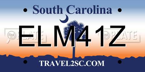 ELM41Z South Carolina License Plate