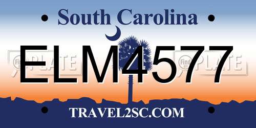 ELM4577 South Carolina License Plate