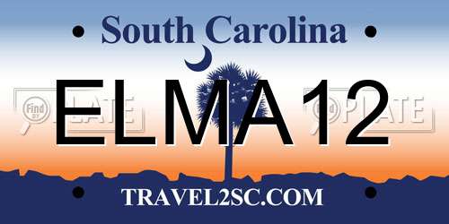 ELMA12 South Carolina License Plate