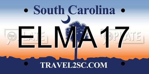 ELMA17 South Carolina License Plate