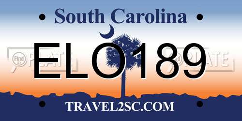 ELO189 South Carolina License Plate