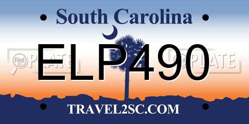 ELP490 South Carolina License Plate