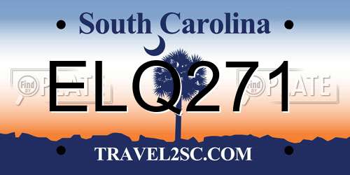 ELQ271 South Carolina License Plate