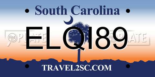 ELQI89 South Carolina License Plate