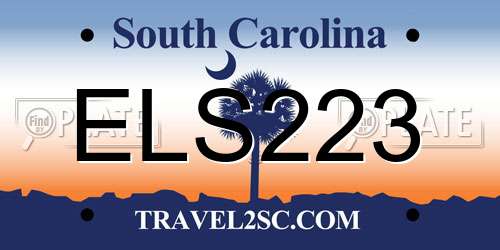 ELS223 South Carolina License Plate