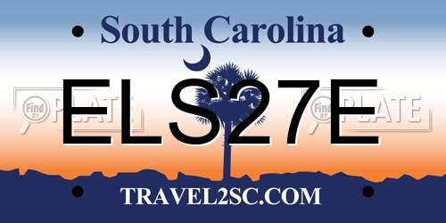 ELS27E South Carolina License Plate